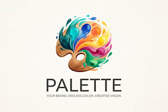 design a creative palette logo for your brand