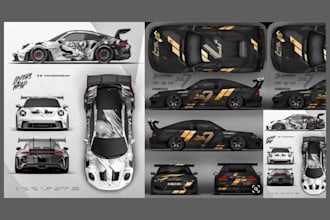 design 3d car wrap, van wrap, vehicle wrap and truck wrap with print ready files