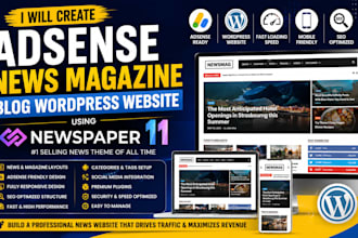 create adsense news magazine blog wordpress website using newspaper theme