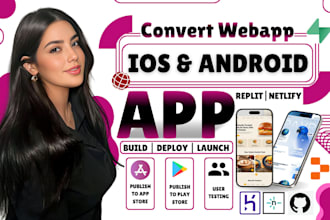 convert replit, lovable, netlify, vercel website to ios or android app