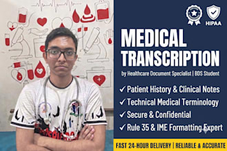 transcribe your medical lectures reports clinical notes and interview