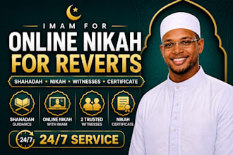 perform online nikah for reverts with shahadah, witnesses wali, and certificate