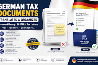 translate and organize german tax documents for steuererklarung submission