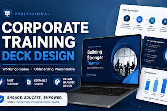 design corporate training deck, workshop slides and onboarding presentation