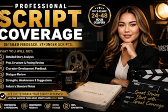 provide professional script coverage screenplay analysis and script feedback