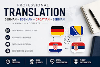 translate german bosnian croatian and serbian manually