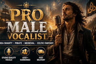 sing  sea shanty, medieval fantasy, pirate, irish celtic, folk, fantasy vocals