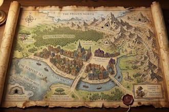 fantasy map illustration vector event map design