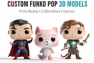 create custom funko pop style 3d model for printing and collectibles