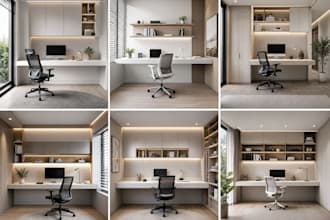 do interior design 3d rendering 3d visualization for home office workspaces