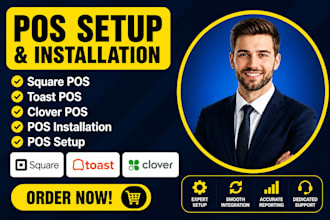 square pos, toast pos, clover pos, pos installation, pos setup