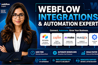 integrate your webflow website with airtable zapier make hubspot and api