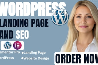 design a wordpress landing page with advanced SEO