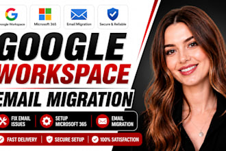 fix google workspace email issues, setup microsoft office 365, email migration