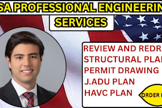 licensed engineer for USA  permit drawings, adu and junior adu plan, civil plan
