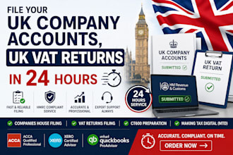 file UK company accounts vat returns and ct600 in 24 hours