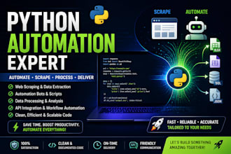 build python automation scripts, web scrapers, apis and bots