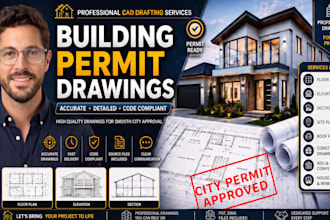 draw building permit plans floor plans elevations and sections for city approval