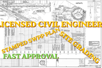 civil engineer city permit stormwater drainage swppp site grading 3d runoff plan