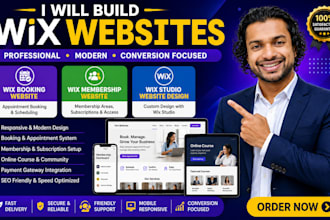 build wix website, wix booking website, wix online course and membership site