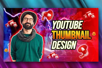 design professional youtube thumbnails, channel art, banner logo,  full branding