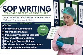 write professional sops manuals, policies, procedures, and process documentation