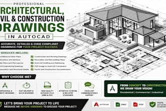 create architectural civil and construction drawings in autocad
