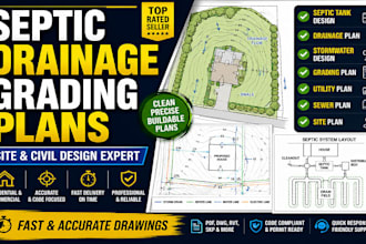 create texas septic tank drainage grading plans stormwater design utility plan