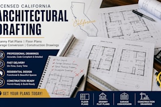 licensed california architectural drafting, granny flat, floor plans garage plan