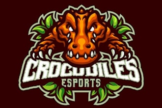 draw awesome crocodile mascot logo with express deliver