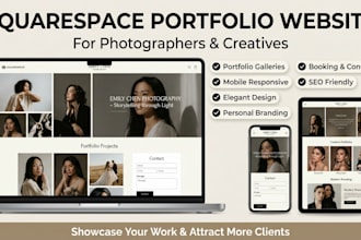 design squarespace portfolio website for photographers and creatives