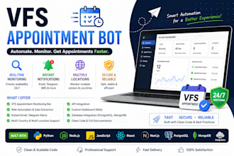 develop booking bot,vfs appointment bot,appointment bot,vfs bot,telegram