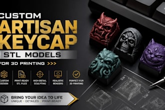 create custom artisan keycap stl models for 3d printing