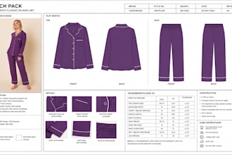 create organic cotton sleepwear tech packs design pajama bamboo sleepwear sheet