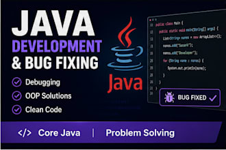 fix java bugs and develop java applications