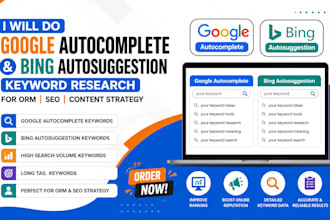 do google autocomplete and bing autosuggestion keyword research for ORM