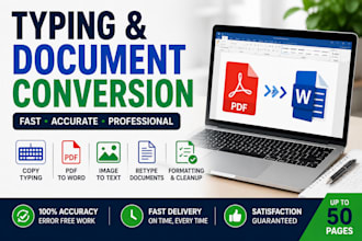 do accurate data entry, copy typing, and PDF data entry