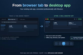 convert your web app into a desktop app using electron