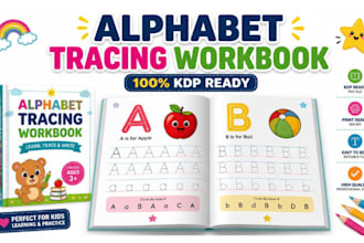design custom alphabet tracing workbooks and preschool activity books for kdp