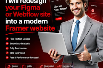 redesign your figma or webflow site into a modern framer website