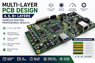 design multi layer pcb in easyeda with complex routing 4 to 8 layers