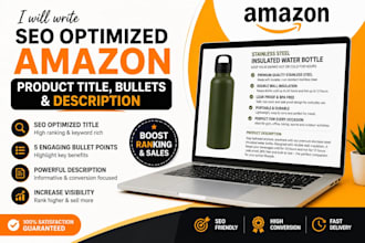 write SEO optimized amazon product title and bullet points