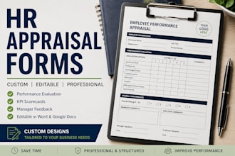 design premium custom HR performance appraisal forms for your business
