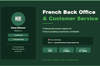 provide french back office and customer service support remotely