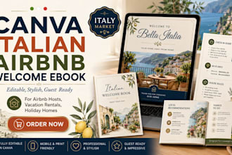 design canva italian airbnb welcome ebook and guest guide