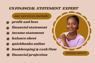 prepare profit and loss, balance sheet, income statement, bookkeeping, quickbook