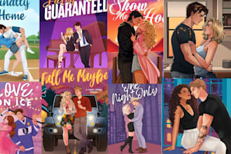 illustrated romance book cover design ebook cover artist kdp character design