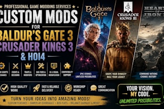 create baldurs gate 3, crusade kings 3, hoi4 mods and gameplay feature overhaul