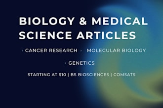 write biology and medical science articles