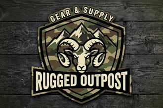 design a bold camouflage logo for your brand